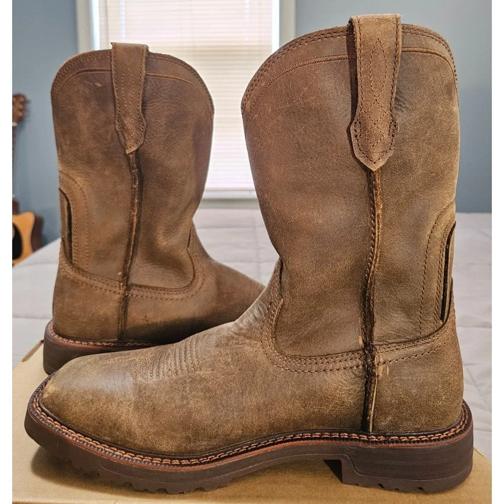 Ariat® (Men's 10 D) Activator™ Square-Toe Work Boot in Brown Bomber - $200